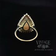 Opal with Ruby and Diamond Halo 14k Gold Ring Back View