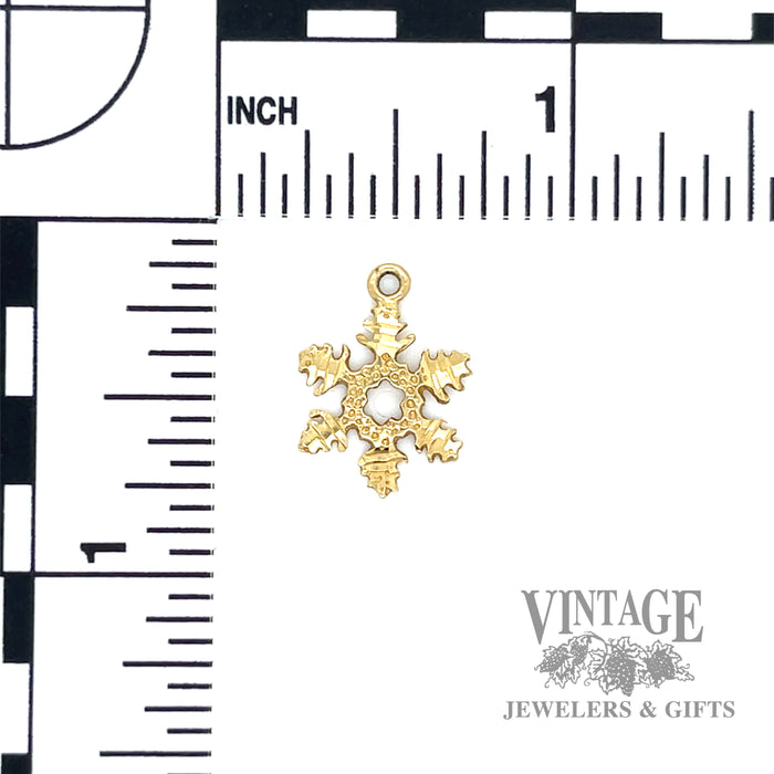 Snowflake 14k yellow gold charm scale