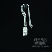 Antique Dangle Diamond Platinum Earrings Side View