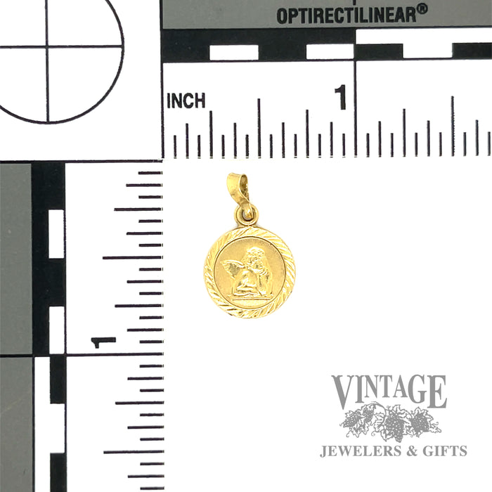 Angel 14k yellow gold charm scale