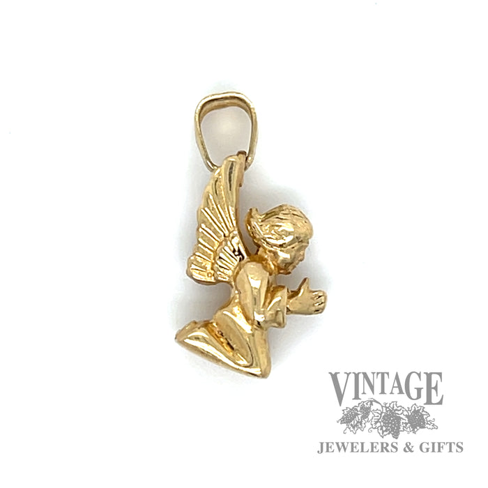 Praying angel 14k yellow gold charm