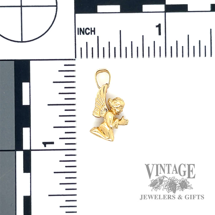 Praying angel 14k yellow gold charm