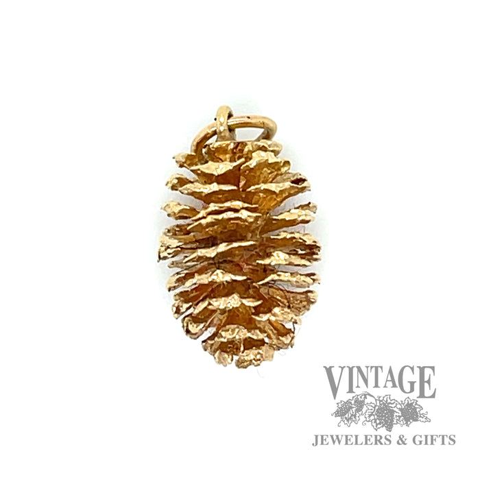 Pinecone 14k gold charm