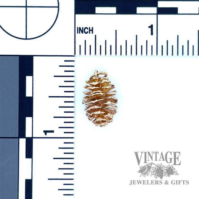 Pinecone 14k gold charm