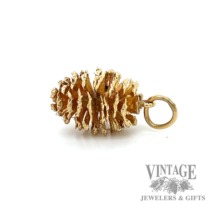 Pinecone 14k gold charm