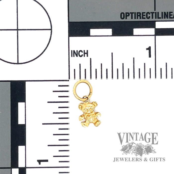 Teddy bear yellow gold charm scale