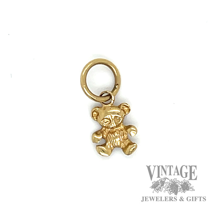 Teddy bear yellow gold charm