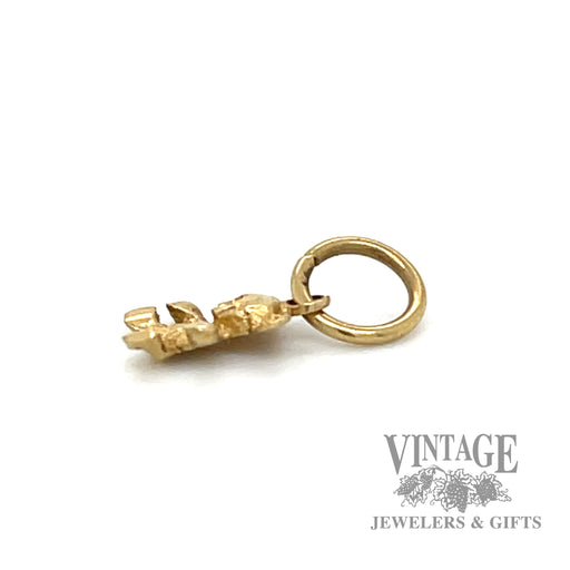 Teddy bear yellow gold charm side