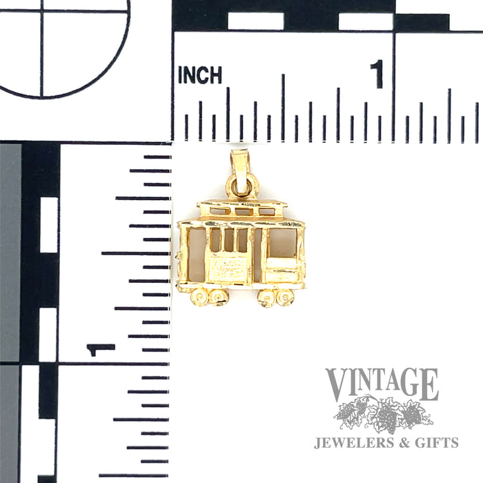 Cable Car 14k yellow gold charm