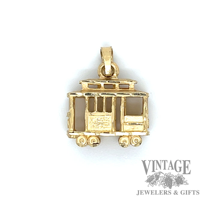 Cable Car 14k yellow gold charm