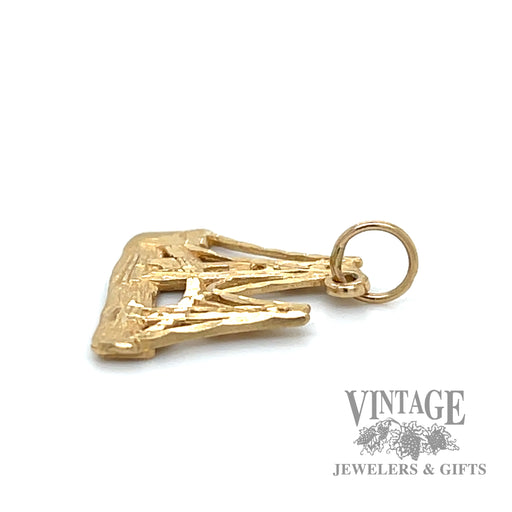 Suspension Bridge 14k yellow gold charm side