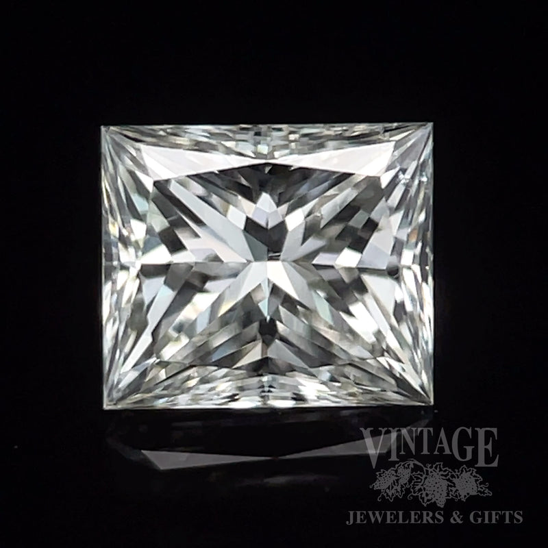 1.04 Carat Princess Cut, GIA, I color, SI2 Clarity, Natural Diamond Front View