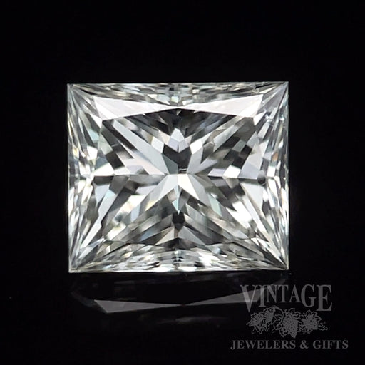 1.04 Carat Princess Cut, GIA, I color, SI2 Clarity, Natural Diamond Front View