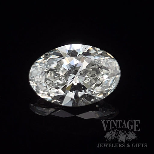 1 Carat Oval Cut GIA, H Color, I1 clarity, Natural Diamond Front View