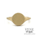 Satin finish 14k yellow gold round signet ring