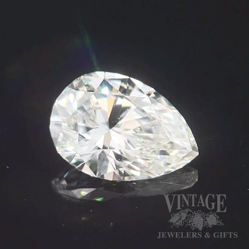 1.26 carat E color VS1 clarity Pear Shape Natural Diamond Front View
