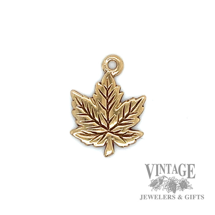 Maple 14k yellow gold charm