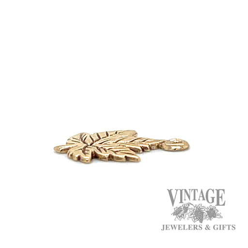 Maple 14k yellow gold charm side