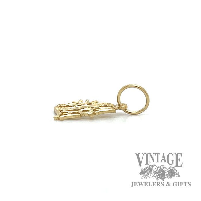 "#1 MOM" 14k yellow gold charm side