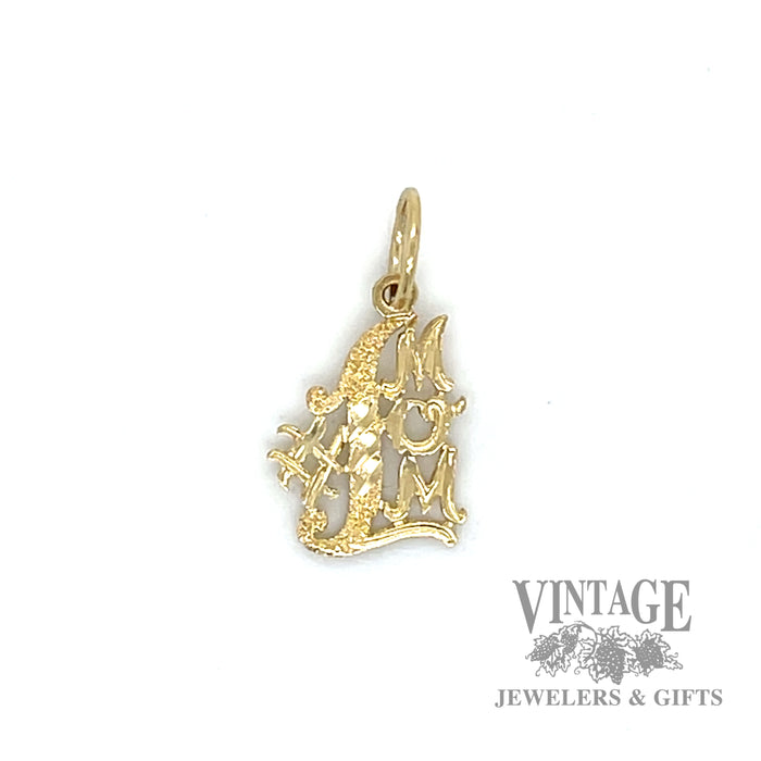 "#1 MOM" 14k yellow gold charm