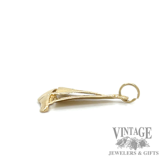 Sailboat 14k yellow gold charm side