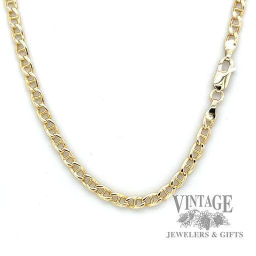 21.5" solid 18k gold anchor link curb chain necklace