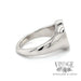 Polished finish 14k white gold oval signet ring side 2