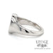 Polished finish 14k white gold oval signet ring Side 1