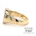 Polished finish 14k yellow gold oval signet ring side
