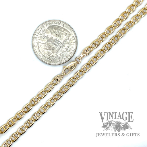 21.5" solid 18k gold anchor link curb chain necklace