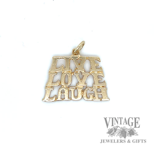 "Live Laugh Love" 14k yellow gold charm