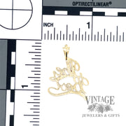 "The Best" 14k yellow gold charm scale