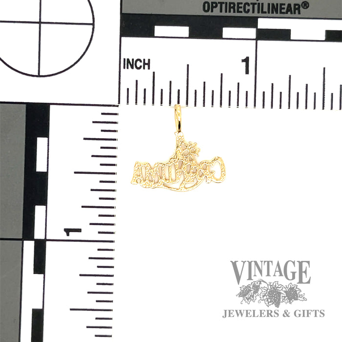 "#1 Grandma" 14k yellow gold charm scale