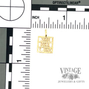 "One and Only" 14k yellow gold charm scale