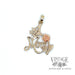 "#1 MOM" rose 14k yellow gold charm