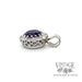 Amethyst and diamond accent 14k white gold pendant side