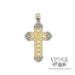 14k yellow and white gold filigree cross