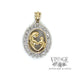 Mother and child 10k yellow gold charm with diamond accents