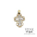 14k yellow and white gold filigree small cross