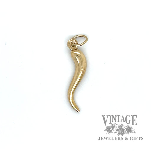 14k yellow gold Italian horn charm