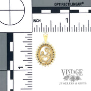 Mother and child 10k yellow gold charm with diamond accents scale