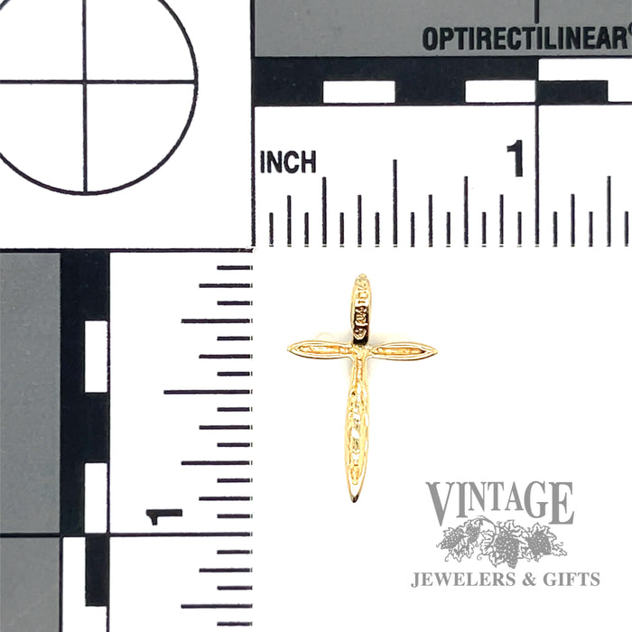 10k yellow gold cross with diamond accents scale