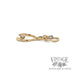 Wishbone 14k yellow gold charm with diamond accent side