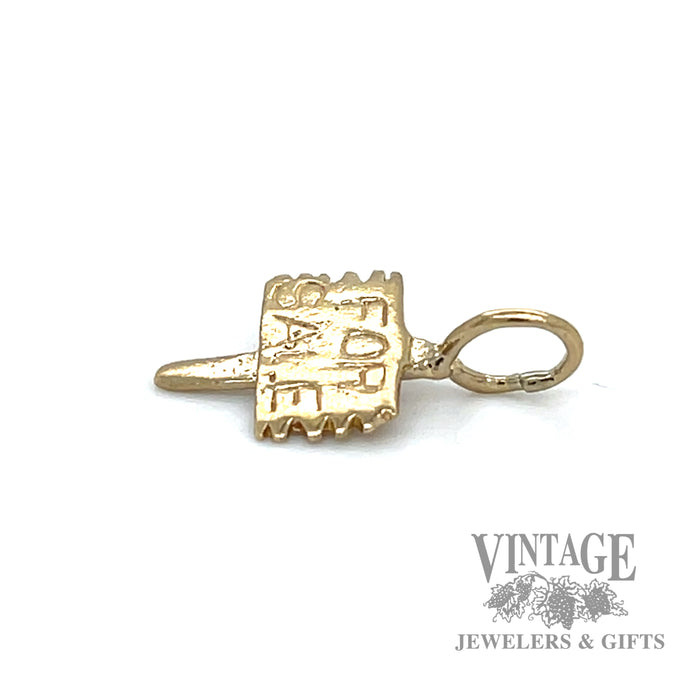 "For Sale" sign 14k yellow gold charm side