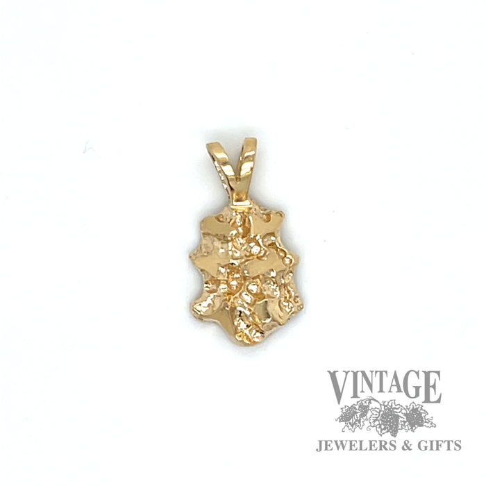 Cast gold nugget style 14k yellow gold charm