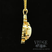 Ornate Opal 14k Gold Pendant Side View