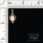Ornate Opal 14k Gold Pendant Scale View