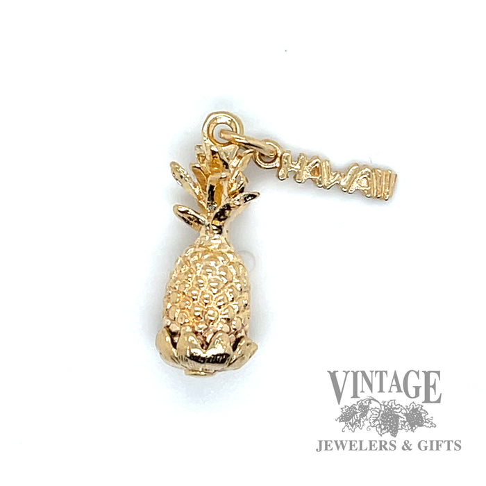 Pineapple Hawaii 14k yellow gold charm