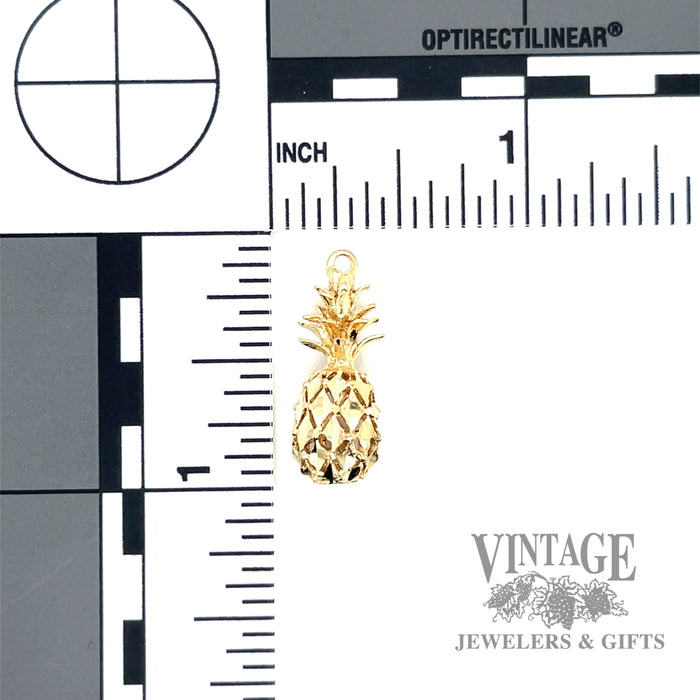 Pineapple 14k yellow gold charm scale