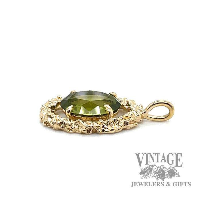 Synthetic spinel 14k yellow gold charm